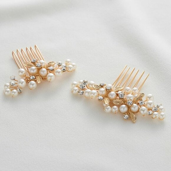 Wedding Hair Comb Pearl Rhinestone Bridal Accessories for Brides and Bridesmaids main image 6